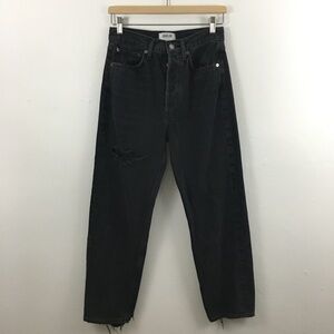 Agolde Women’s 90’s Crop Black Distressed Jeans Size 25